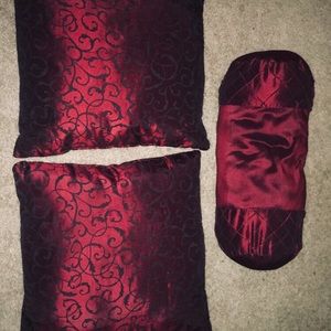 Red decorative throw pillow